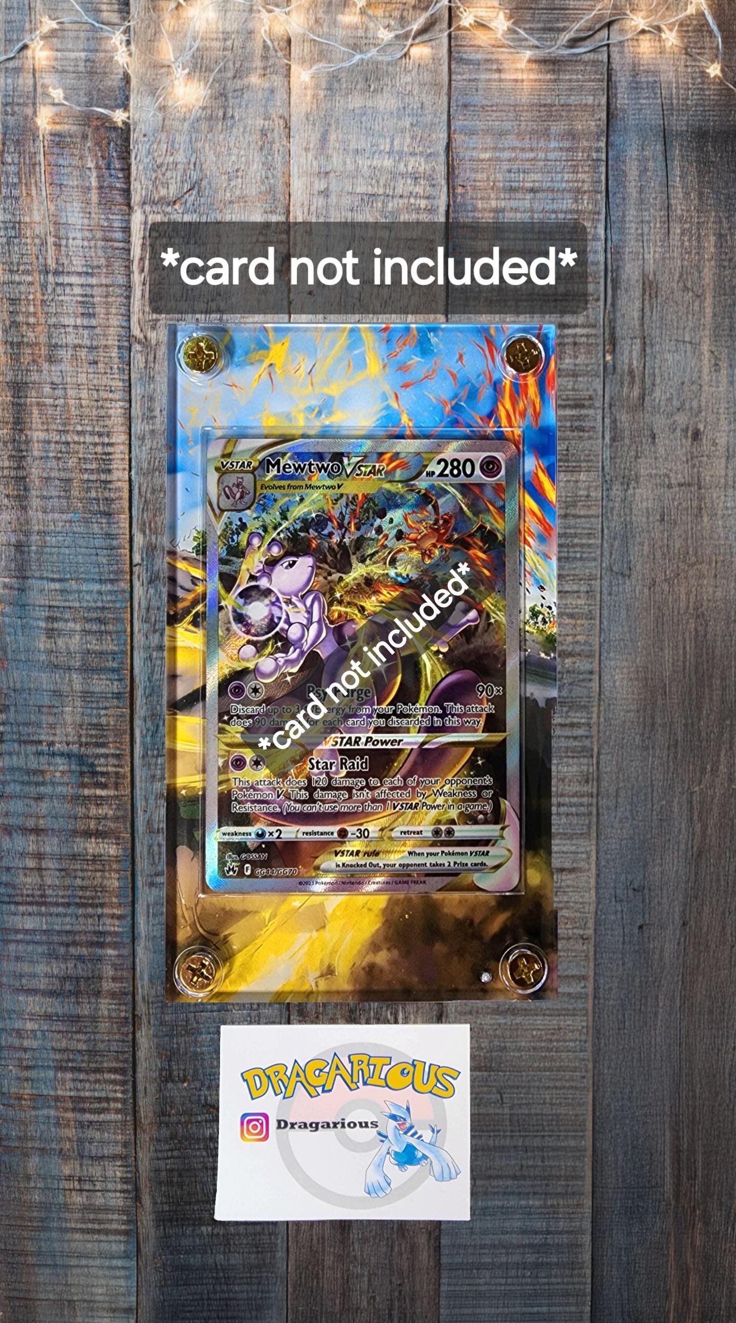 Pokemon Mewtwo Vstar GG40 Crown Zenith Custom Display Case Slab