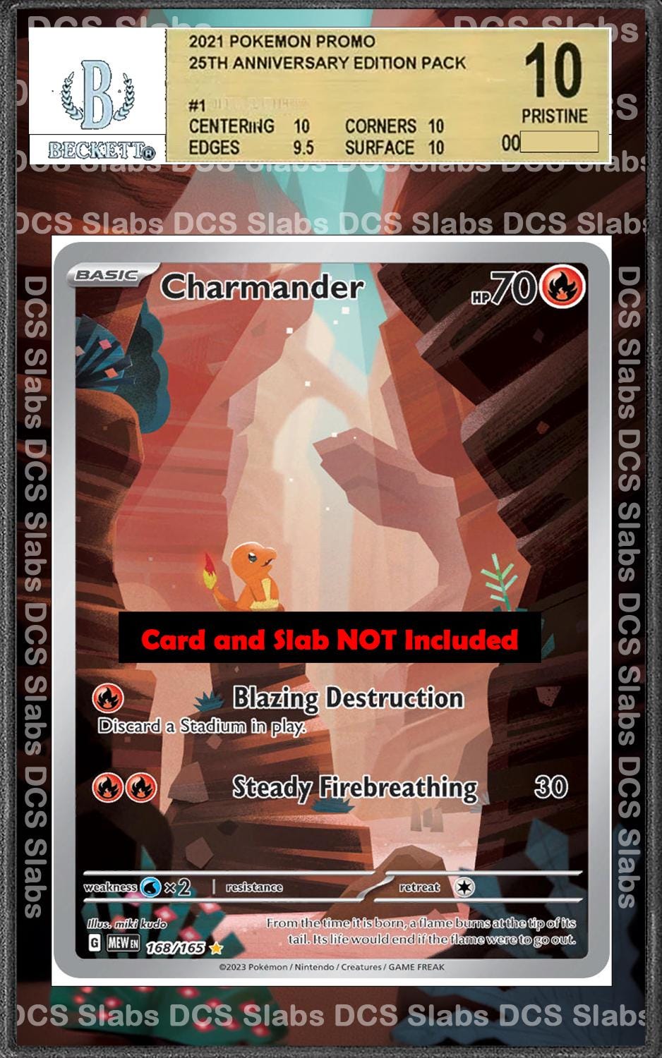 Charmander 168/165 PSA bgs CGC tag Extended Artwork Pokemon 151