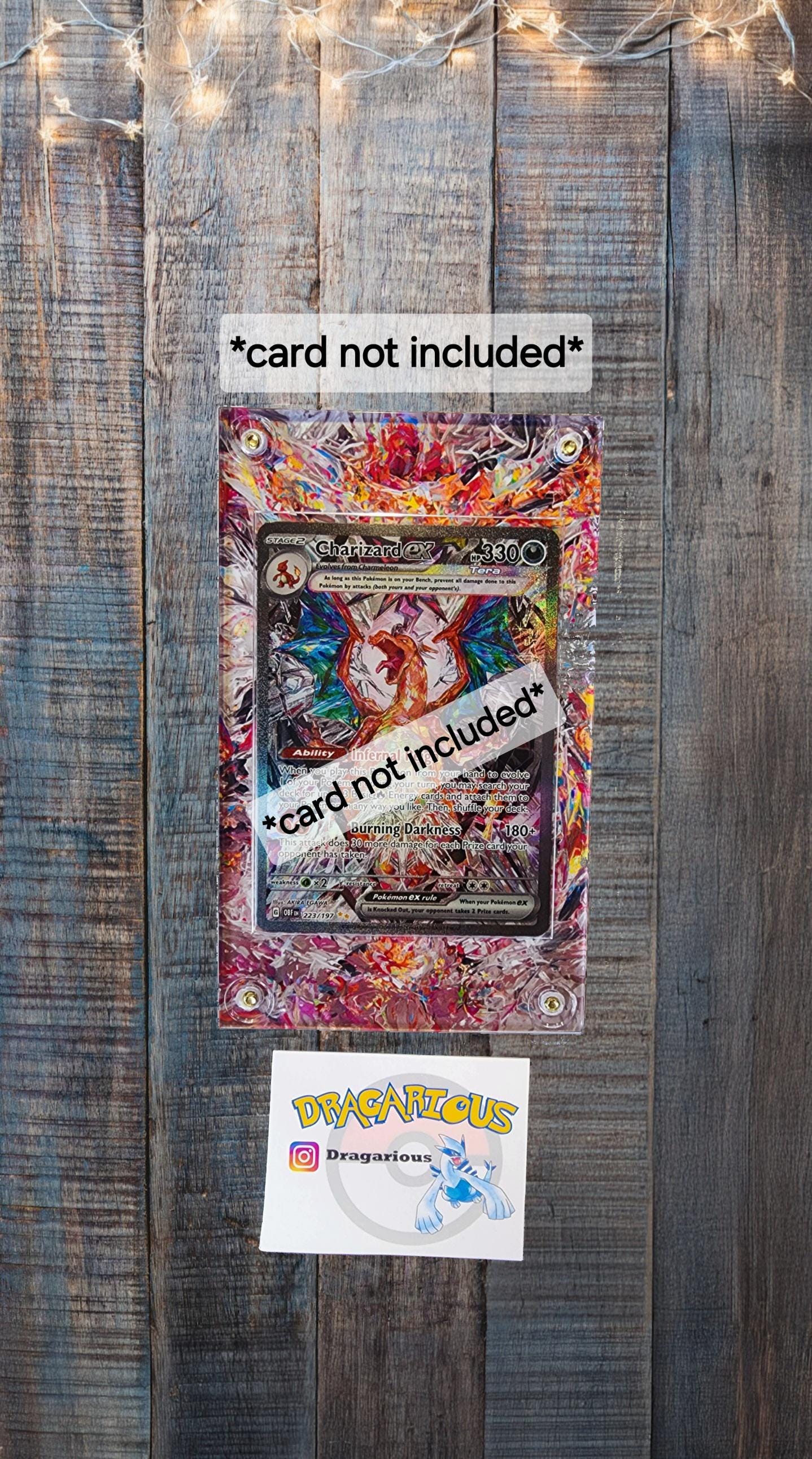 Pokemon Charizard EX 223/197 Paldean Obsidian Flames Custom Display Case Slab