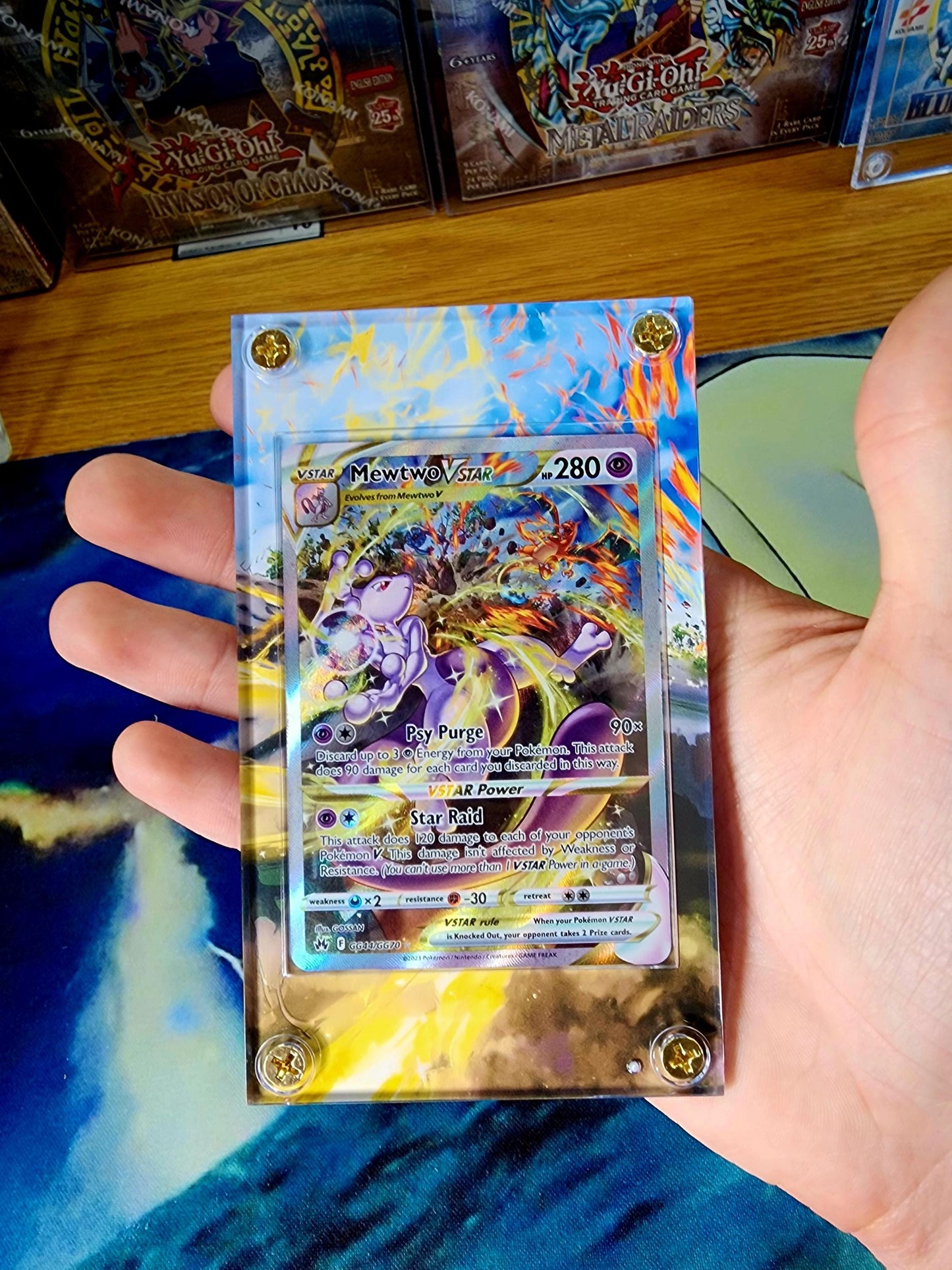 Pokemon Mewtwo Vstar GG40 & Charizard SWSH262 Crown Zenith Custom Display Cases