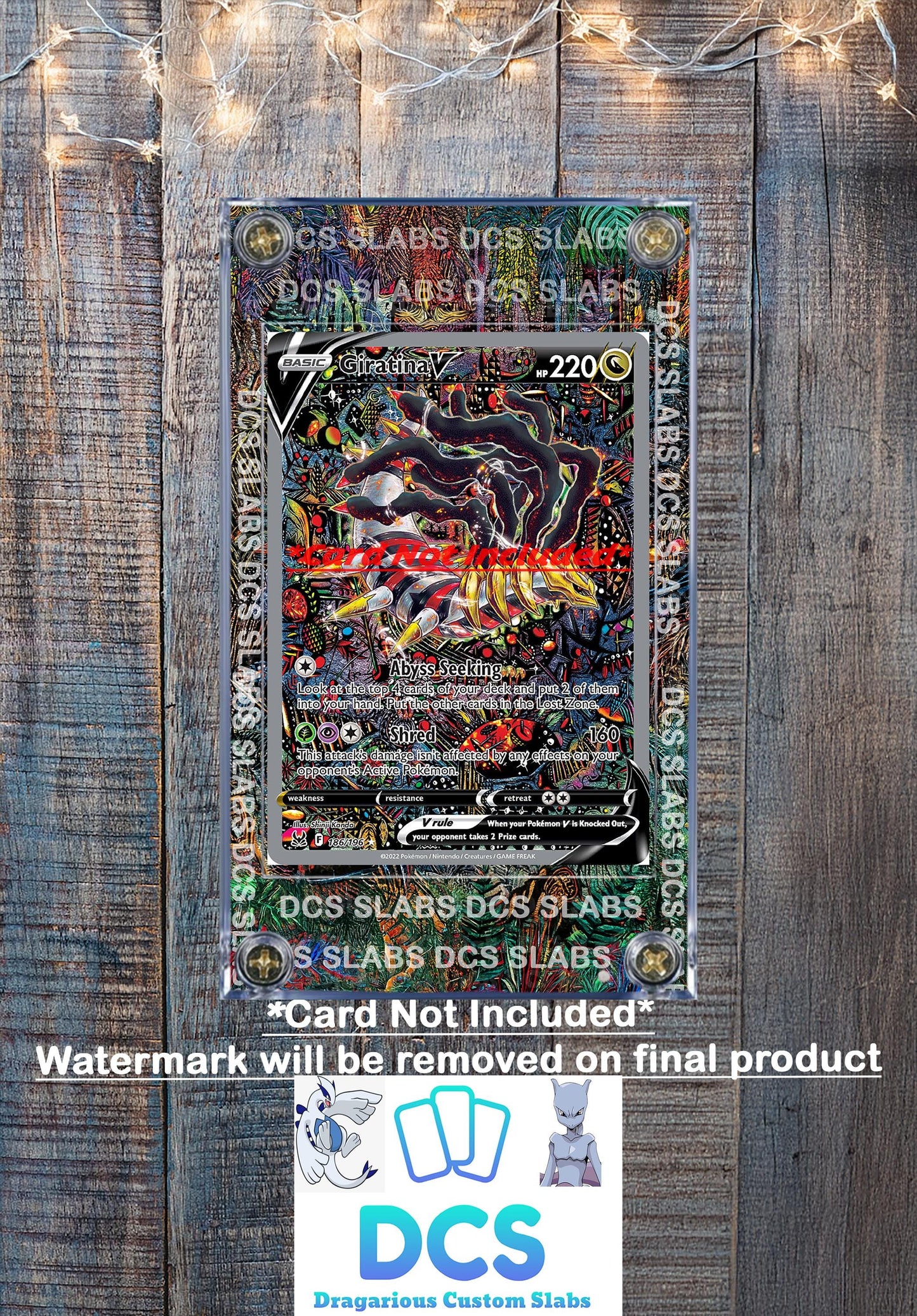 Pokemon Giratina V 186/196 Alt Art Lost Origin Display Case Slab