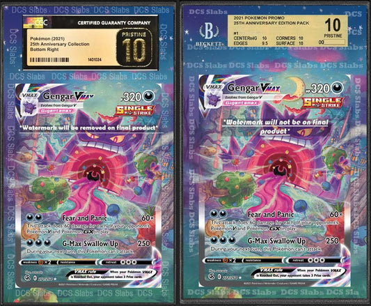 Gengar Vmax Alt Art 271/264 Fusion Strike CGC BGS Display Extended Art for Graded Pokemon Slab