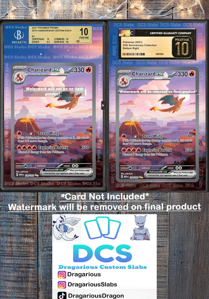 Charizard Ex SIR 199/165 CGC BGS Display Extend Art for Graded Pokemon 151 Slab