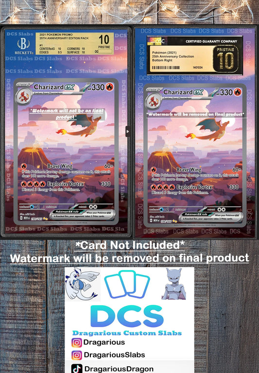 Charizard Ex SIR 199/165 CGC BGS Display Extend Art for Graded Pokemon 151 Slab