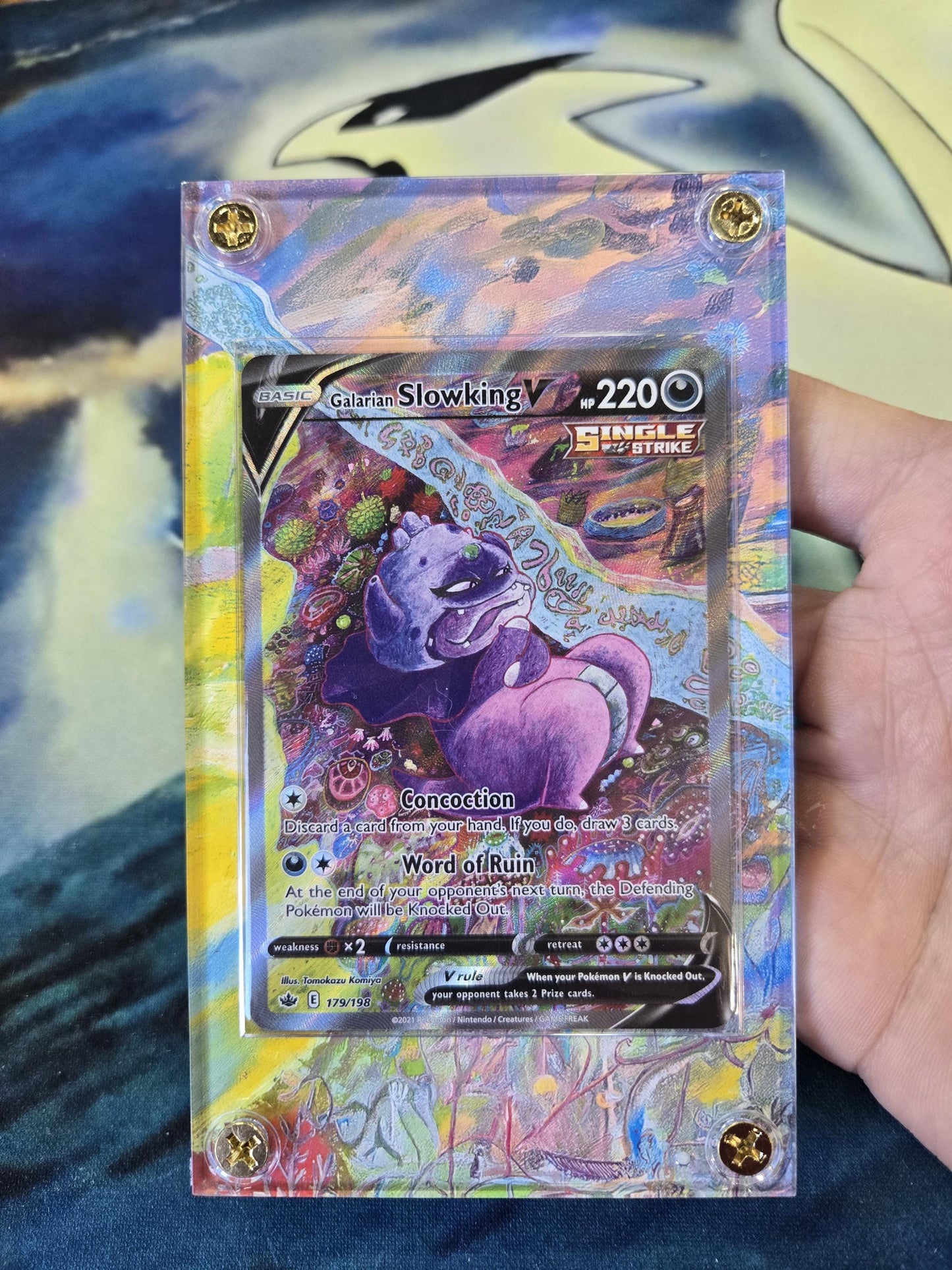 Galarian Slowking V 179 Chilling Reign Alt Art Custom Display Pokemon Case