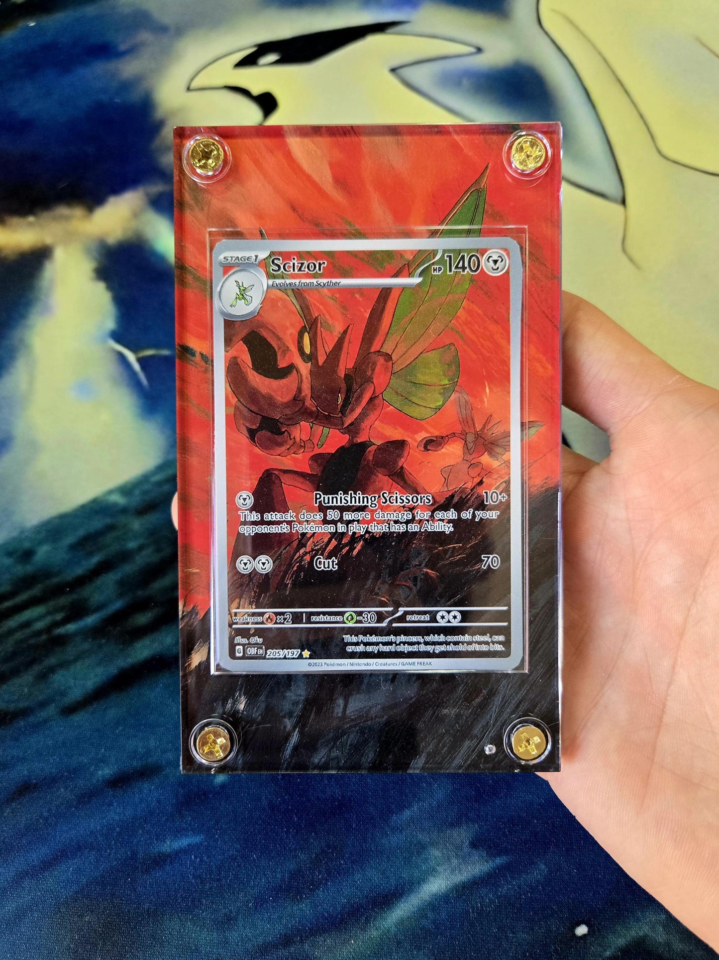 Pokemon Scizor IR 205/197 Obsidian Flames Custom Display Case Slab