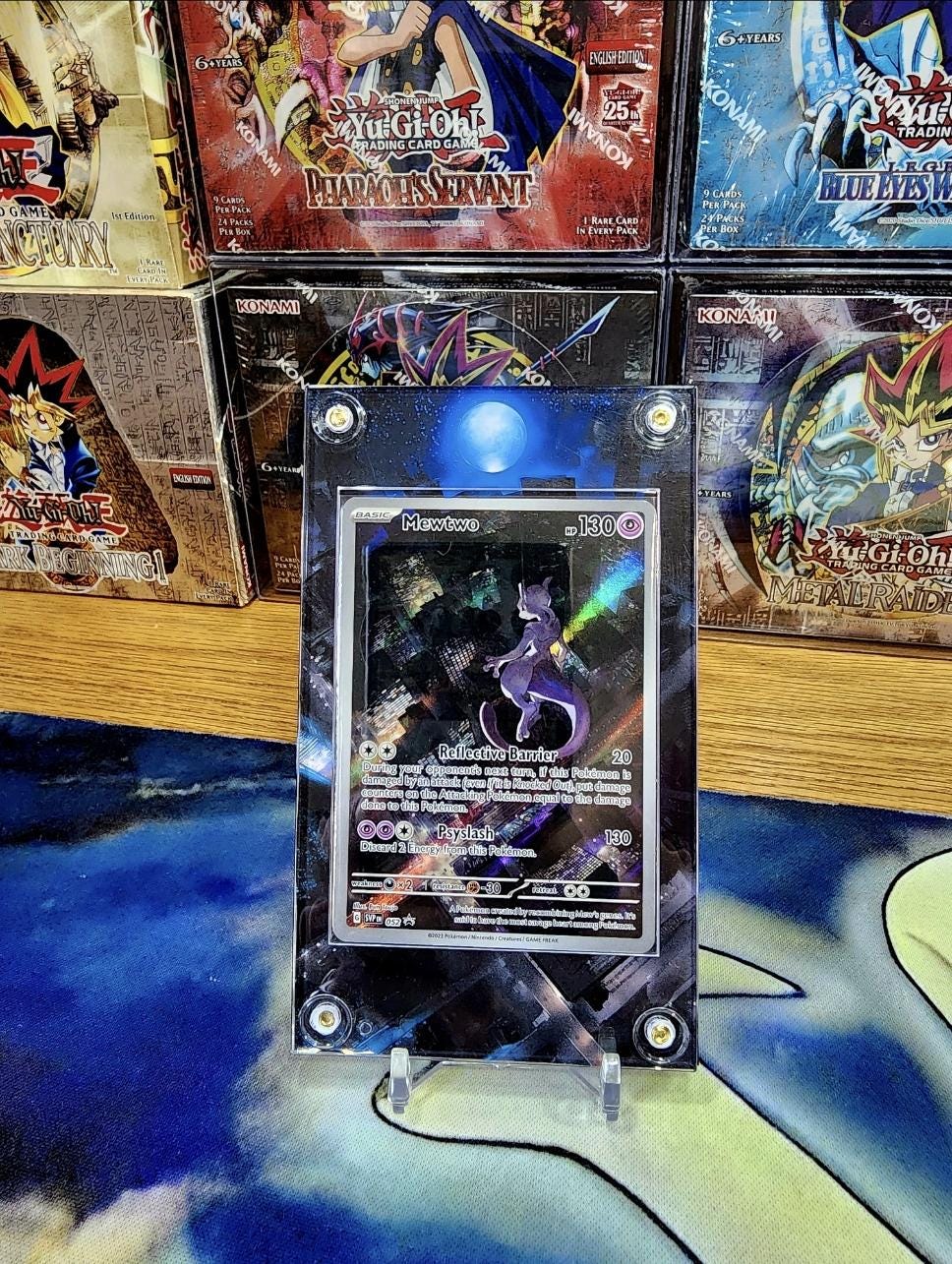 x2 Pokemon Mewtwo & Mew 151 Promo 052 and 053 Custom Display Cases