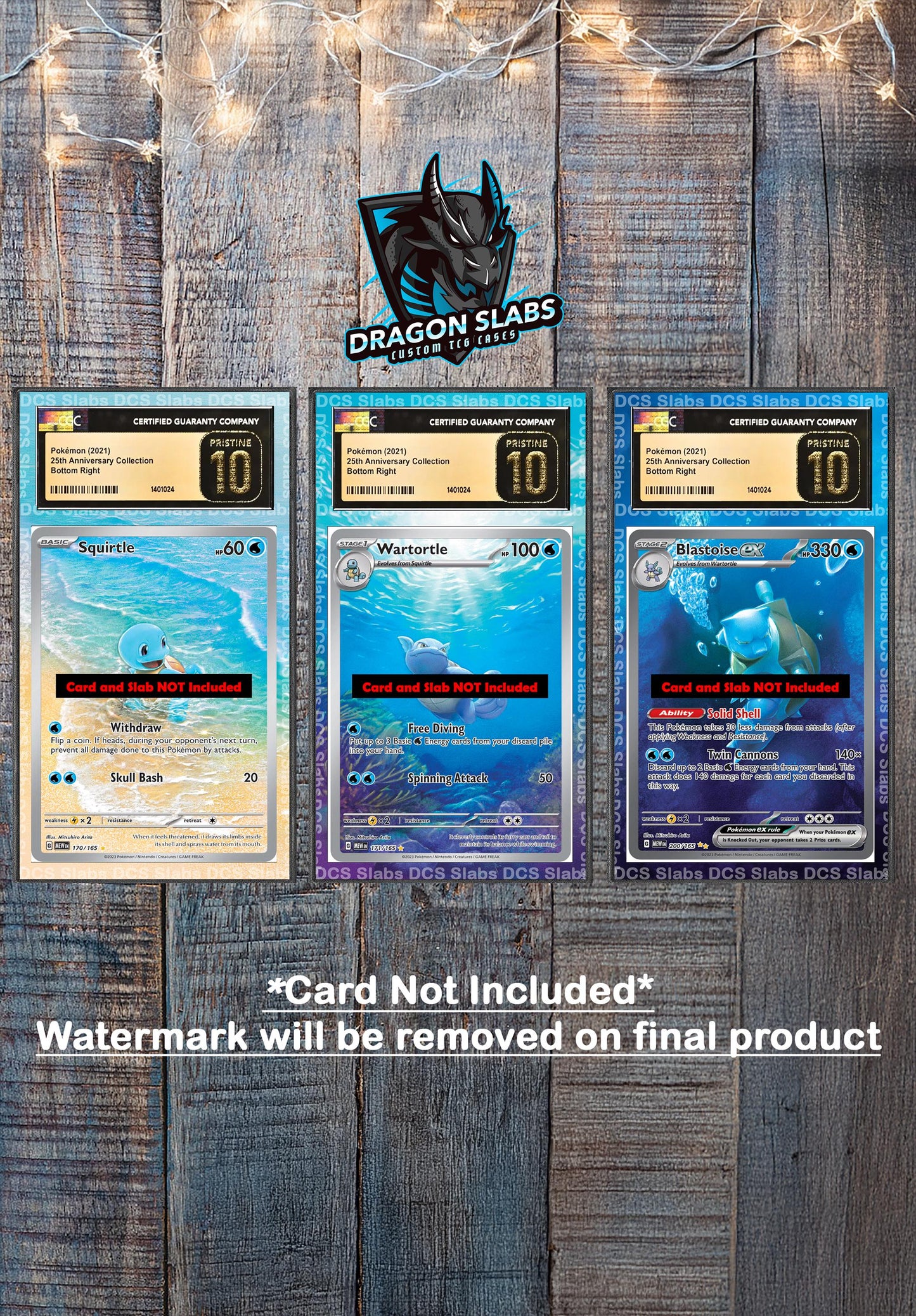 x3 Squirtle Wartortle Blastoise EX 170,171,200 PSA bgs CGC tag Extended Artwork Pokemon 151