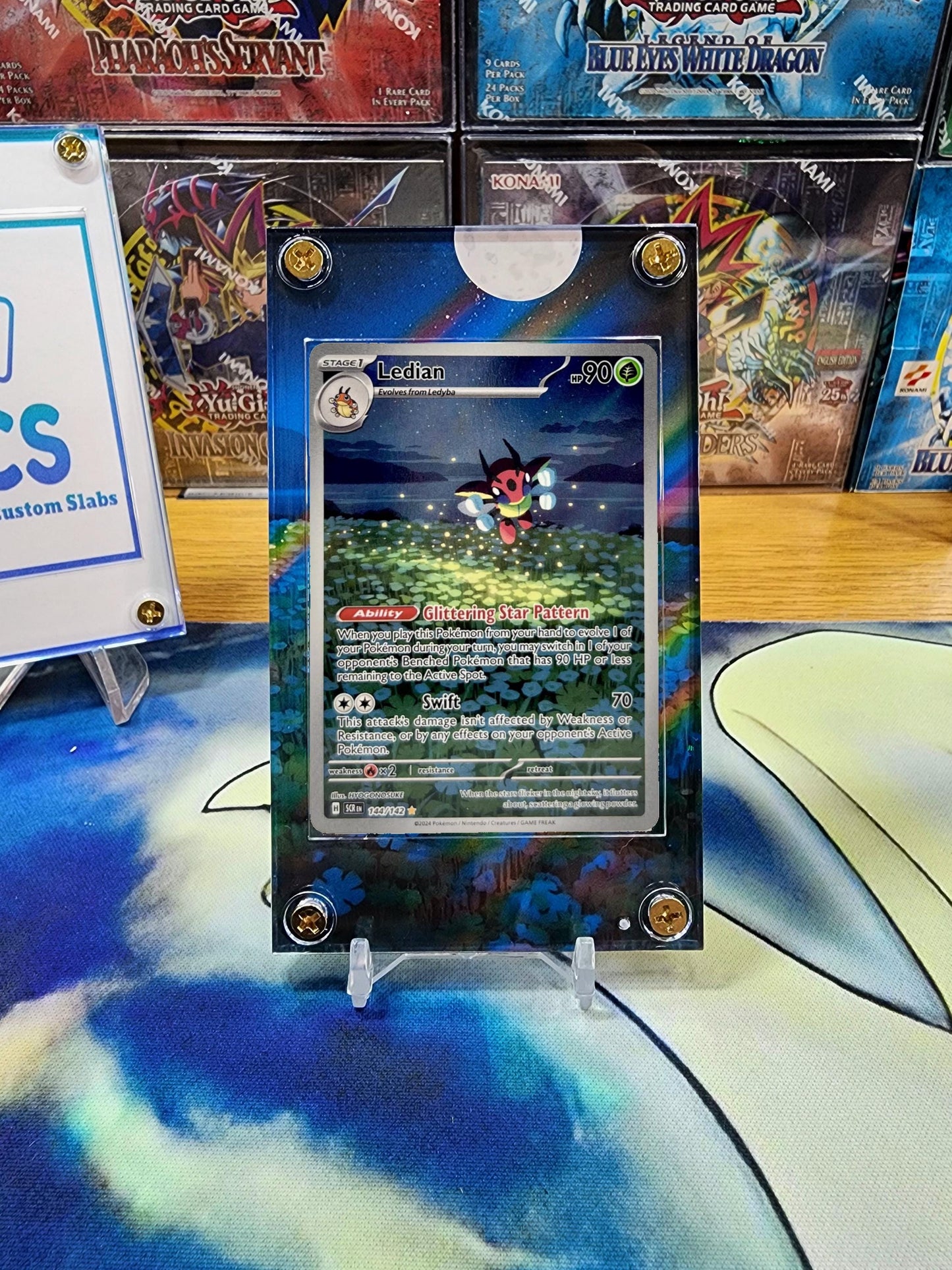 Pokemon Ledian Stellar Crown IR 144/142 Card Custom Display Case Slab