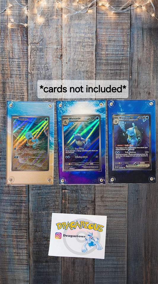 Pokemon Squirtle, Wartortle, Blastoise 151 Custom Display Cases
