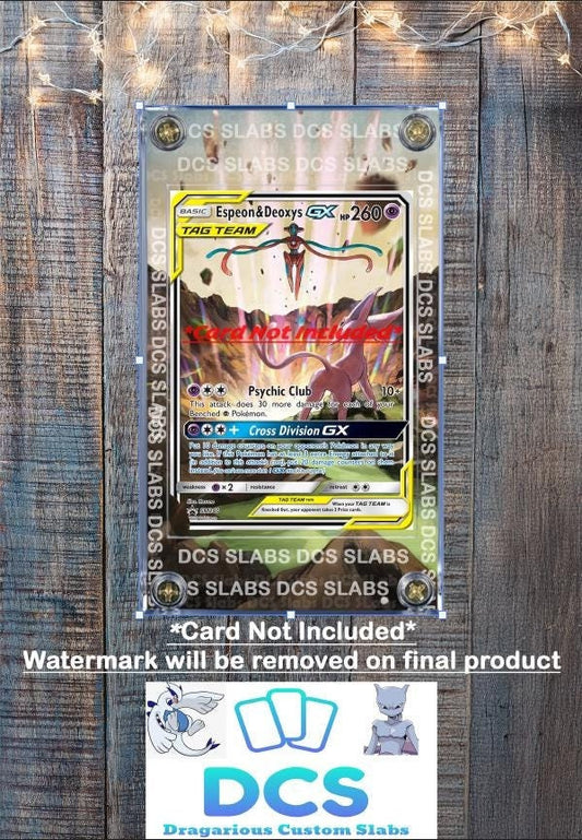 Espeon & Deoxys GX Tag Team SM240 Promo Custom Display Case Slab