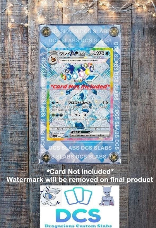 Pokemon Card Glaceon ex SAR 206/187 sv8a Terastal Festival Pristmatic Evolutions Custom Case