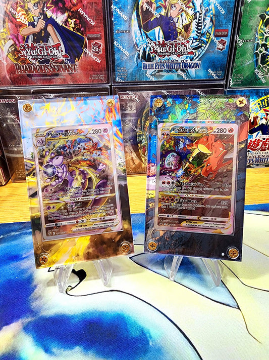 Pokemon Mewtwo Vstar GG40 & Charizard SWSH262 Crown Zenith Custom Display Cases