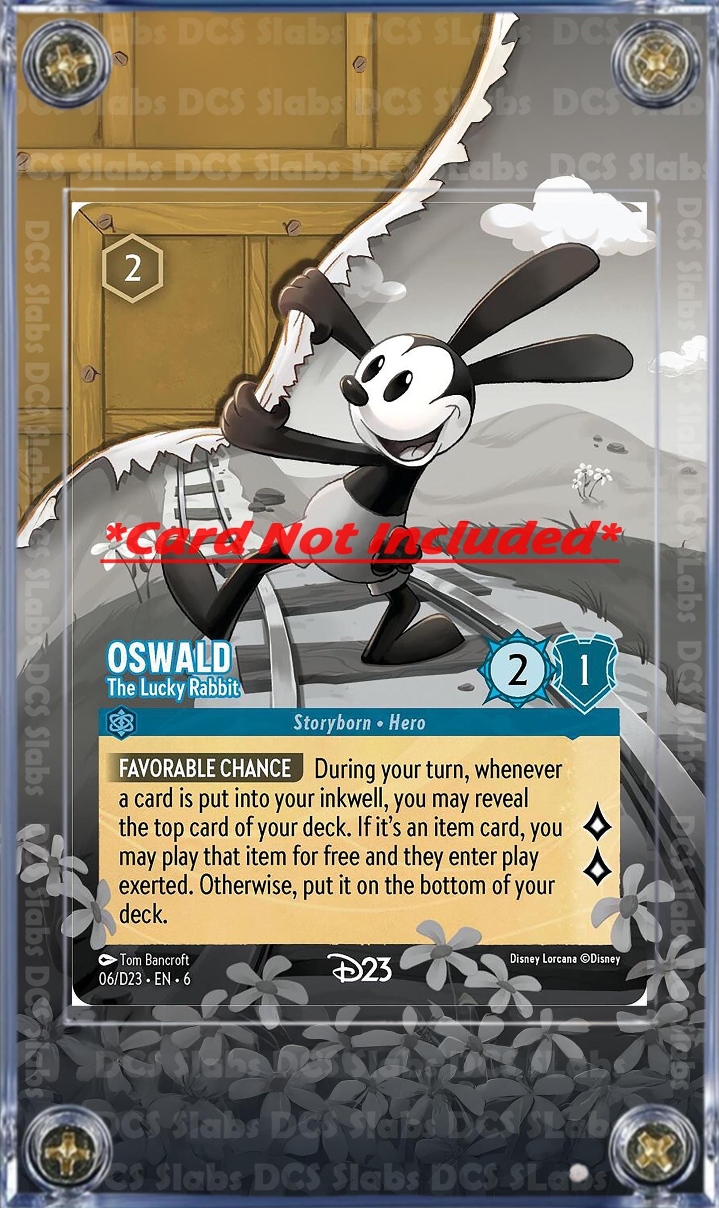 Disney Lorcana D23 Expo Collection Oswald The Lucky Rabbit #6 Promo Custom Case
