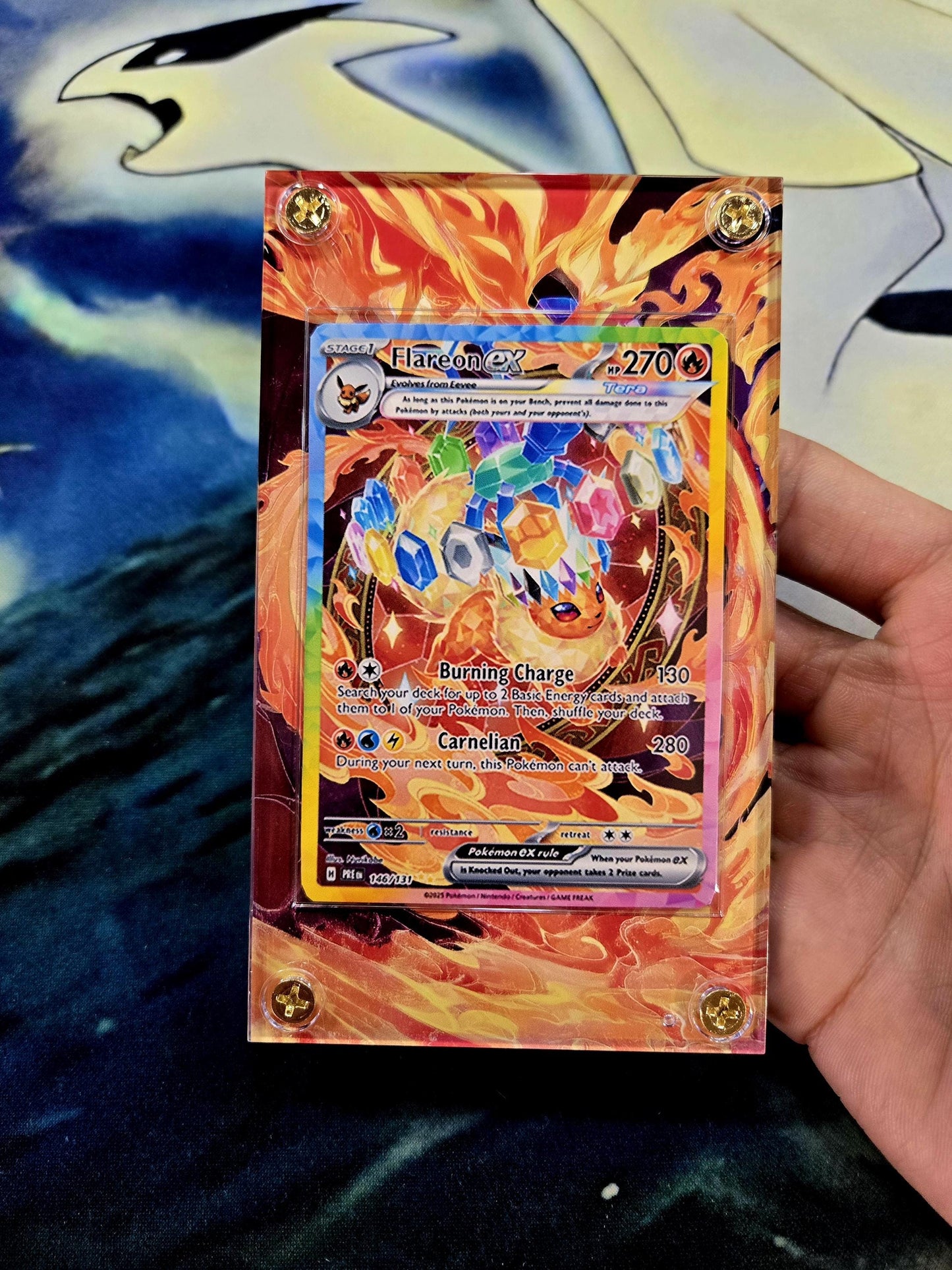 Pokemon Card Flareon EX SIR 146/131 Prismatic Evolutions Custom Case