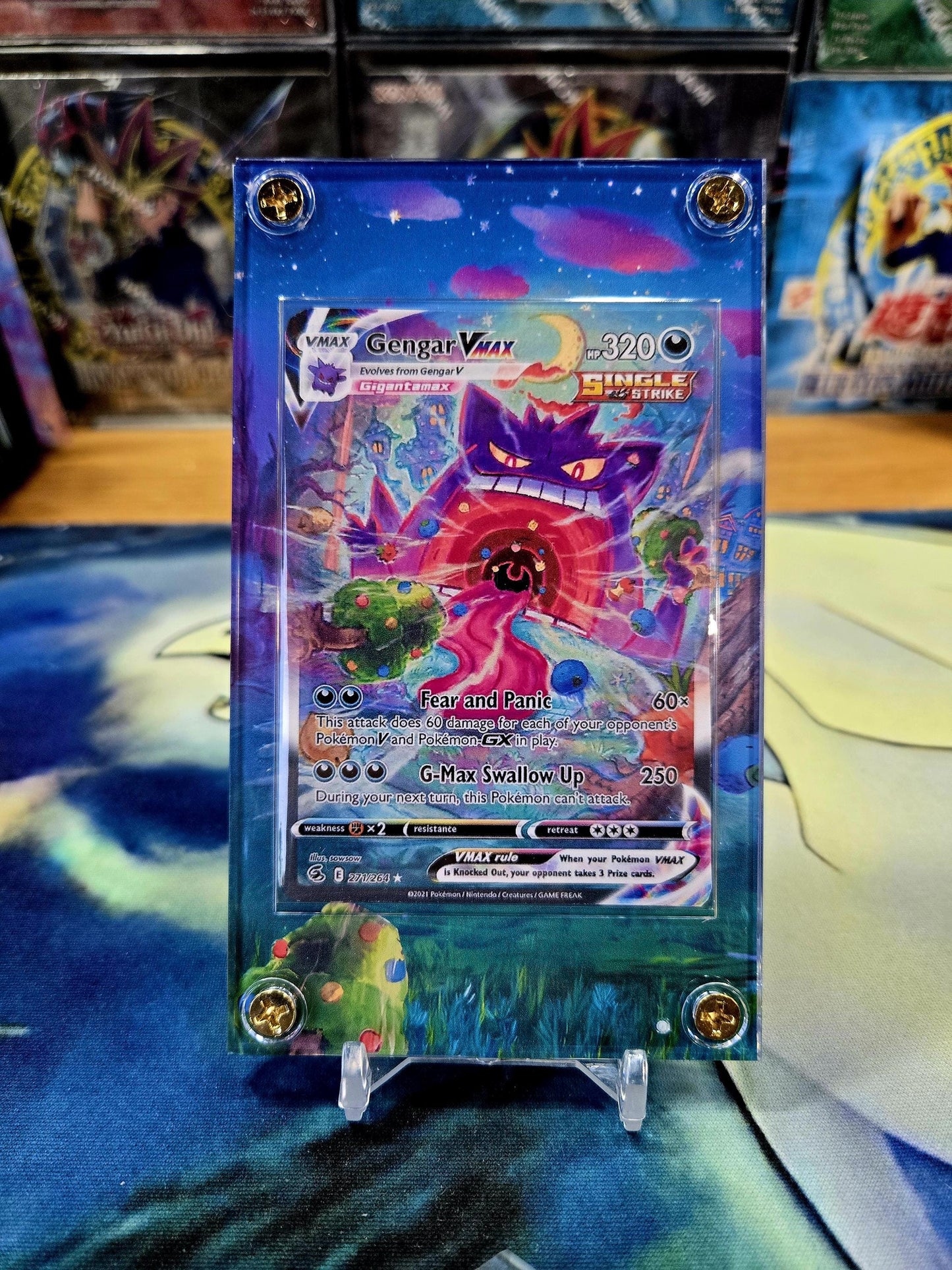 Pokemon Gengar Vmax Alt Art 271/264 SWSH Fusion Strike Custom Display Case