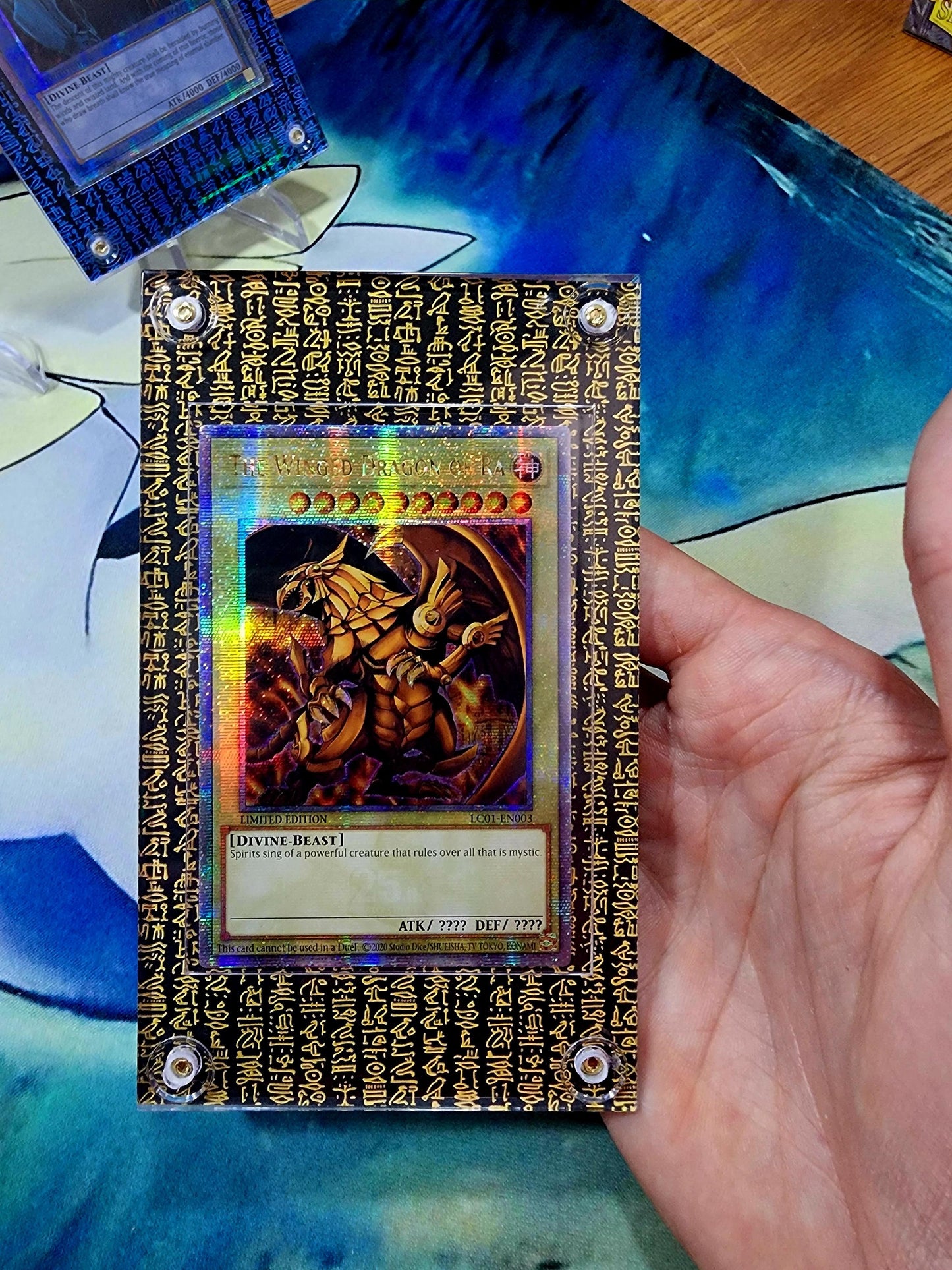 X3 Yugioh Prismatic Hyrogliphics Egyptian Gods Case Slabs - Winged Dragon of Ra, Slifer The Sky Dragon, Obelisk The Tormentor