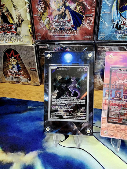 x2 Pokemon Mewtwo & Mew 151 Promo 052 and 053 Custom Display Cases