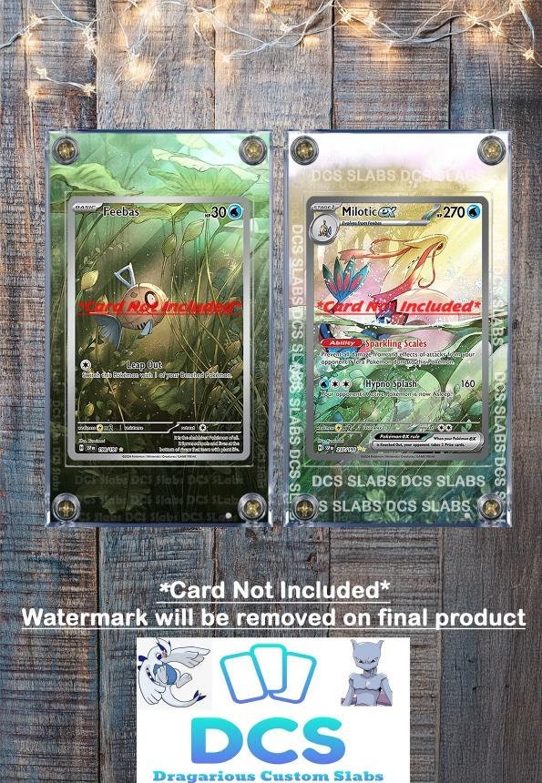 x2 Pokemon Milotic EX & Feebas 237/191 198/191 IR Custom Display Cases from Surging Sparks