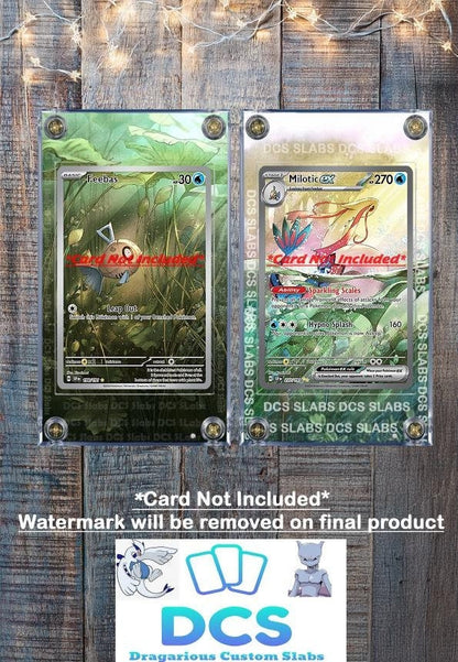 x2 Pokemon Milotic EX & Feebas 237/191 198/191 IR Custom Display Cases from Surging Sparks