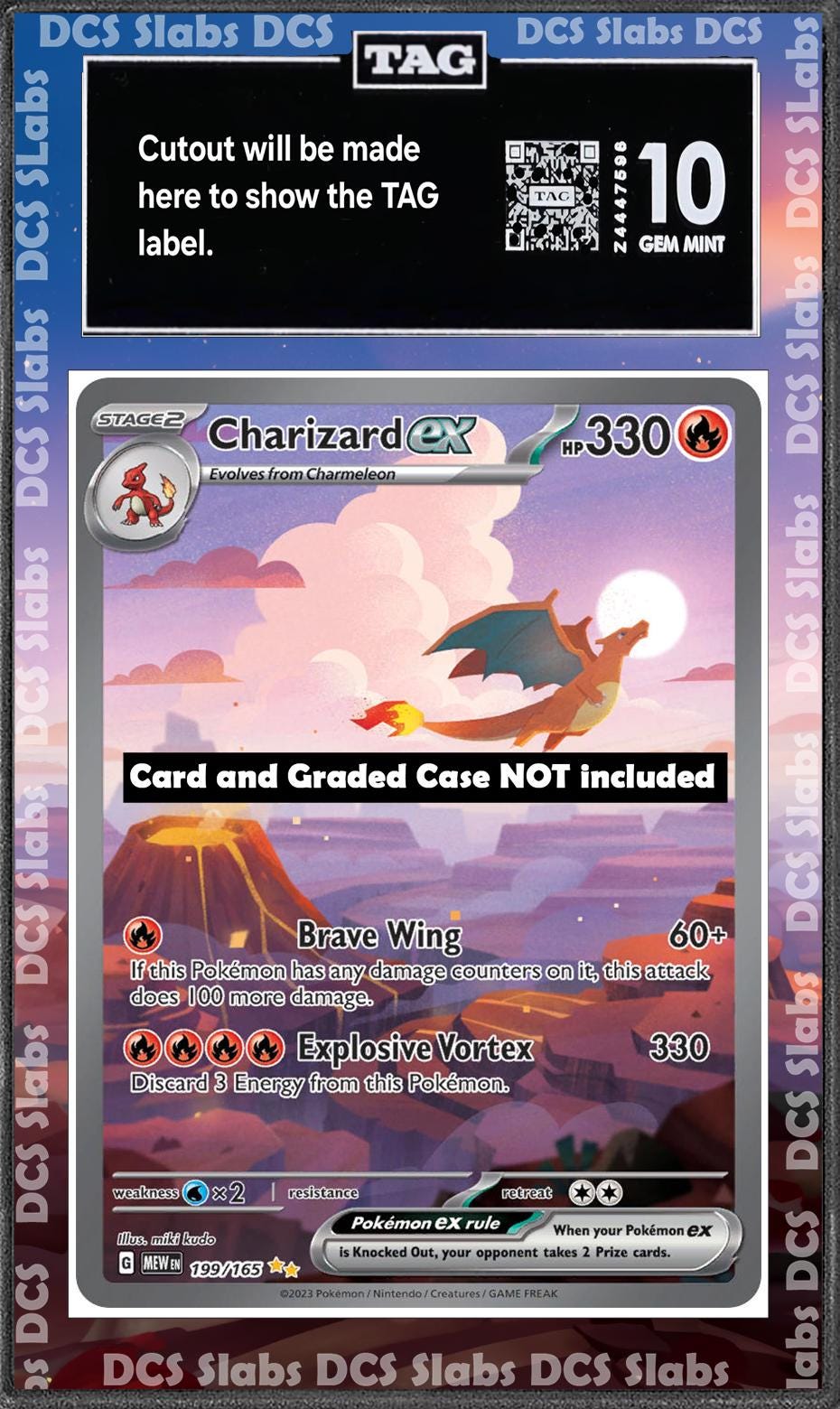 Charizard EX 199/165 PSA bgs CGC tag Extended Artwork Pokemon 151