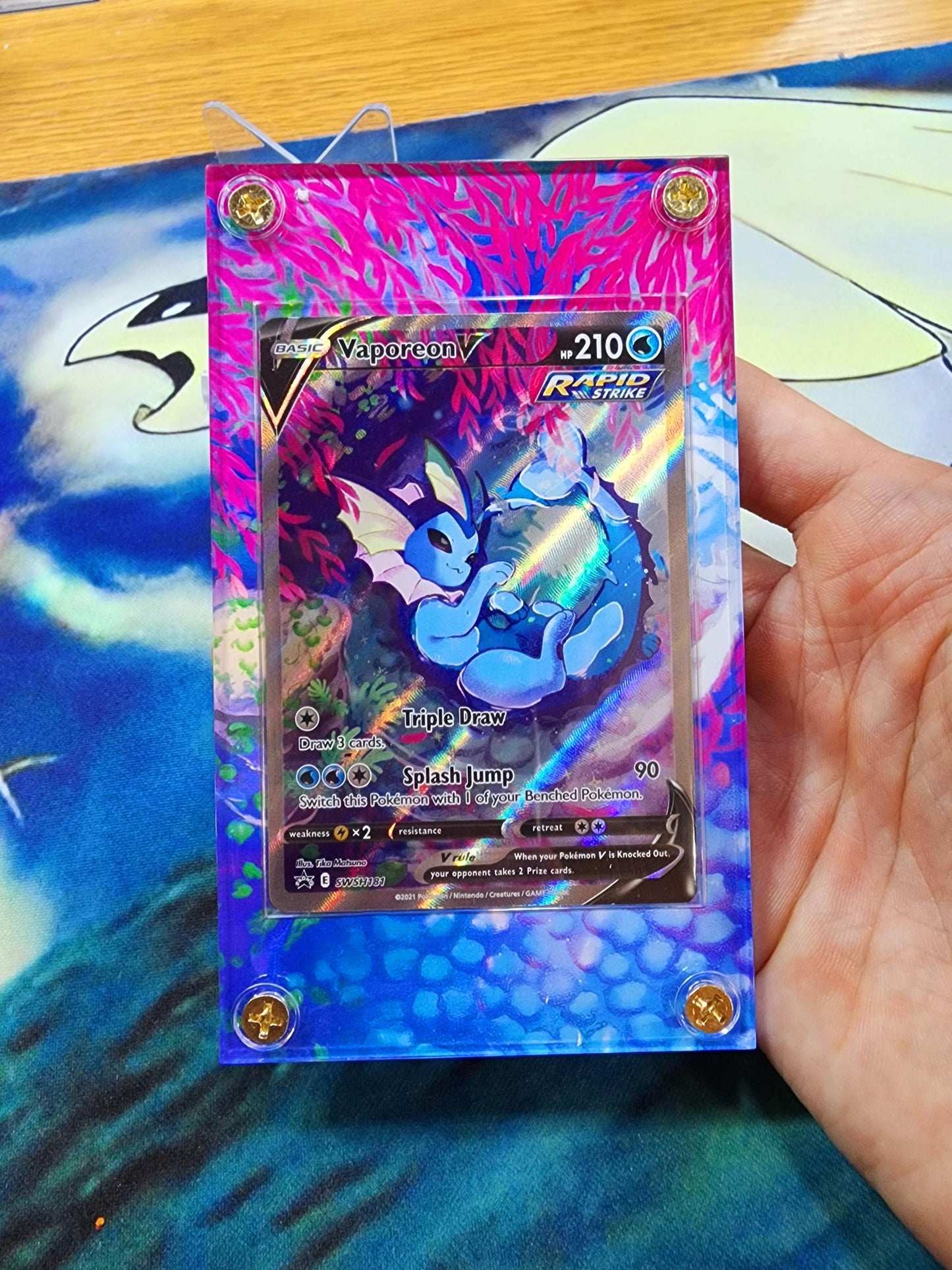 Pokemon Vaporeon V Alt Art SWSH181 Promo Display Case Slab