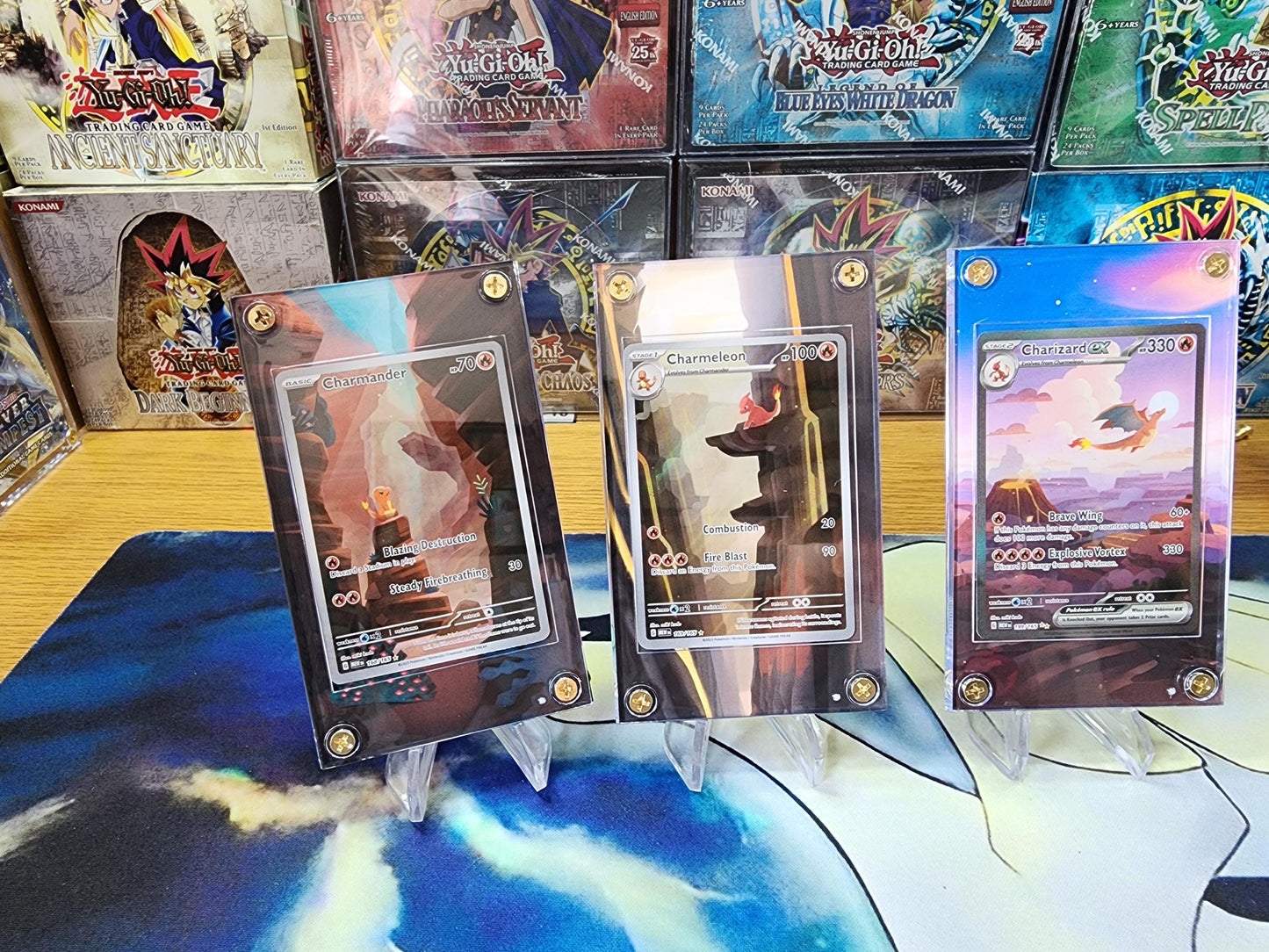 Pokemon Charmander, Charmeon, Charizard 151 Custom Display Cases