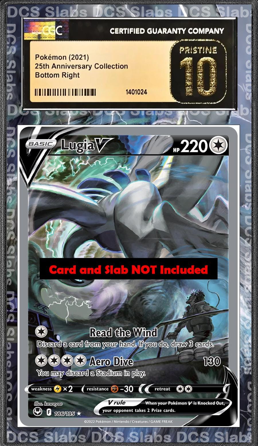 Lugia V Alt Art 186/195 PSA bgs CGC tag Extended Artwork Pokemon TCG from Silver Tempest and Paradigm Trigger