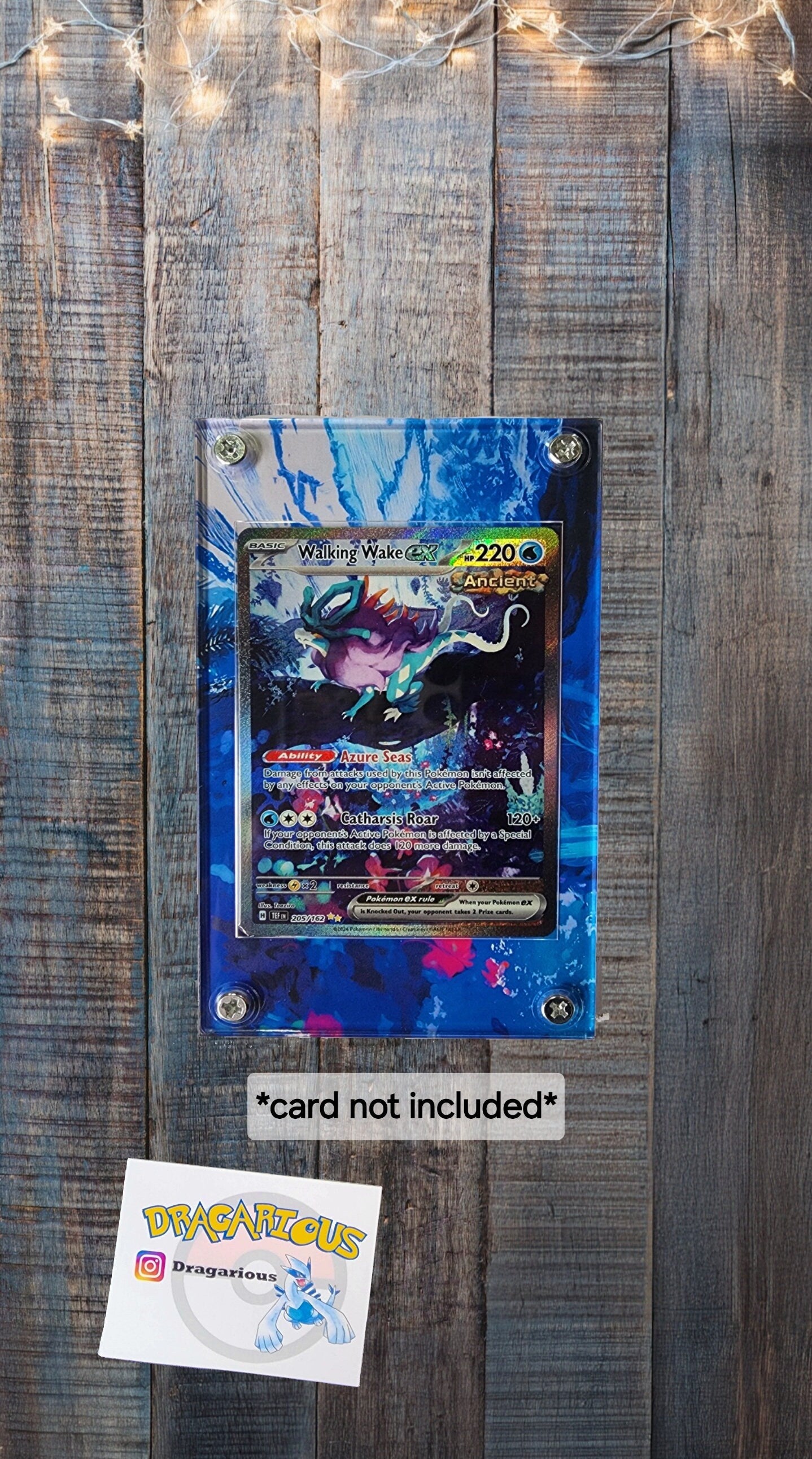 X3 Pokemon Walking Wake, Gouging Fire, Raging Bolt EX Custom Case Slabs