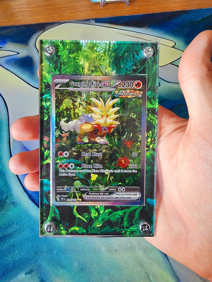 X3 Pokemon Walking Wake, Gouging Fire, Raging Bolt EX Custom Case Slabs