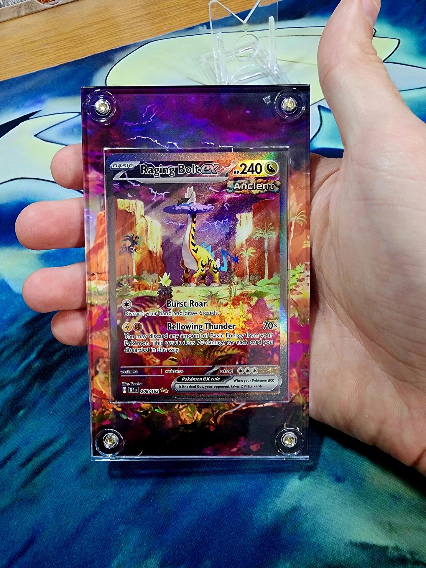 Pokemon Raging Bolt EX 208 Custom Display Case Slab from Silver Tempest