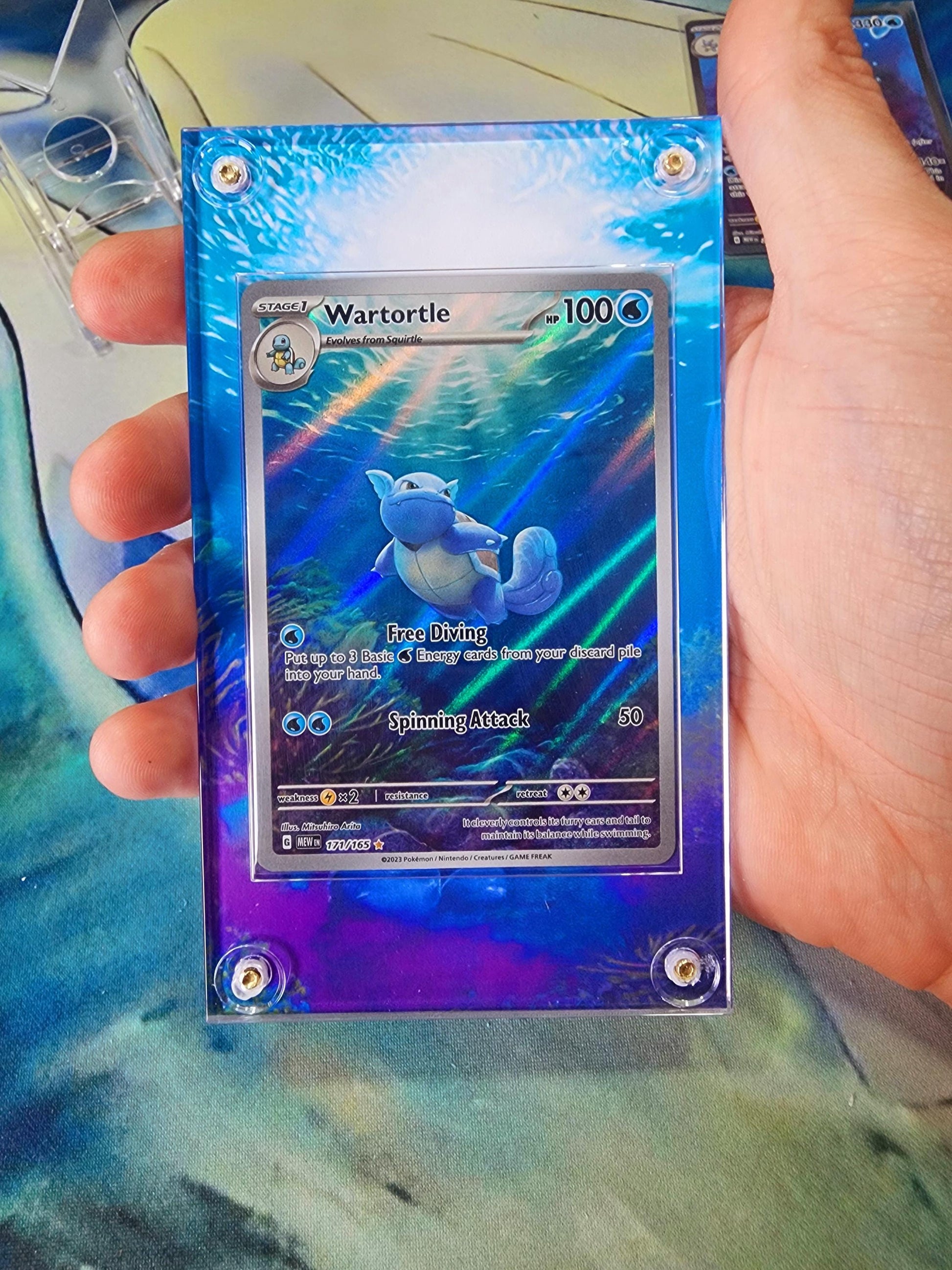 Pokemon Squirtle, Wartortle, Blastoise 151 Custom Display Cases