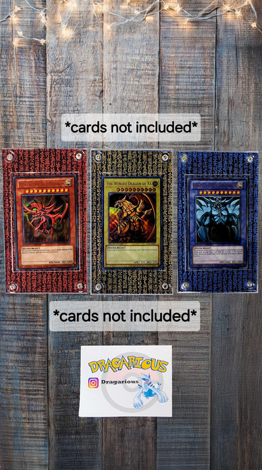 X3 Yugioh Prismatic Hyrogliphics Egyptian Gods Case Slabs - Winged Dragon of Ra, Slifer The Sky Dragon, Obelisk The Tormentor