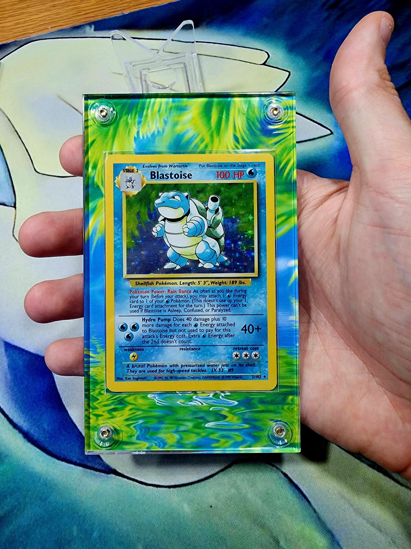 Pokemon Blastoise Base 2 Custom Display Case Slab