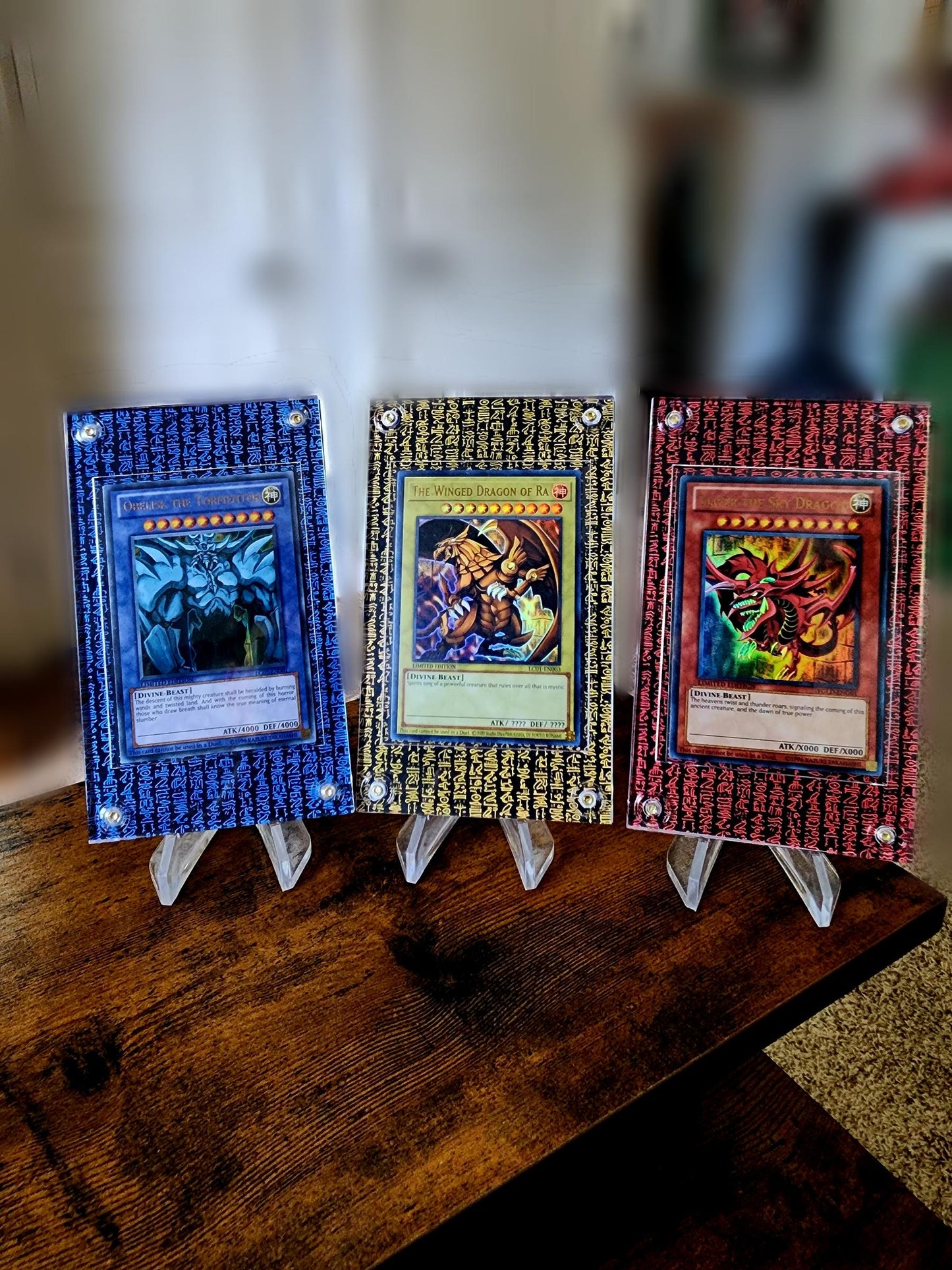 X3 Yugioh Prismatic Hyrogliphics Egyptian Gods Case Slabs - Winged Dragon of Ra, Slifer The Sky Dragon, Obelisk The Tormentor