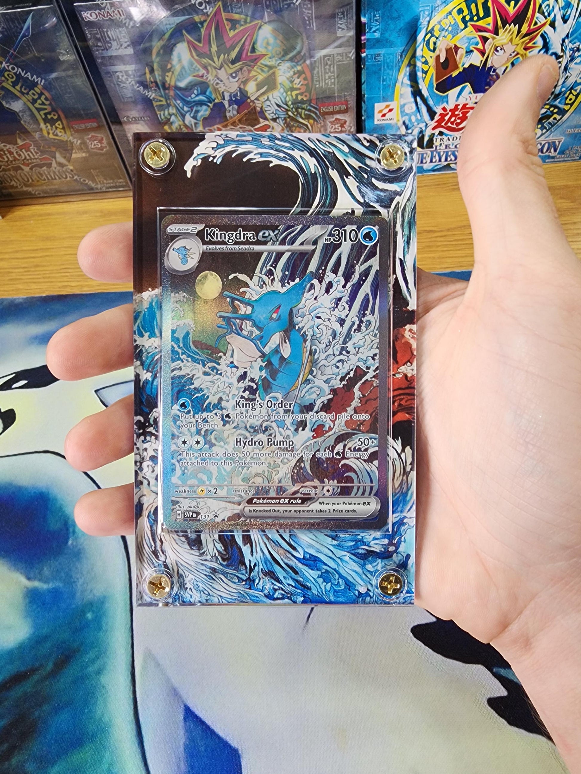 X3 Pokemon Greninja, Kingdra EX, Kingambit 130 SIR Promo 131 132 SV Shrouded Fable Custom Cases