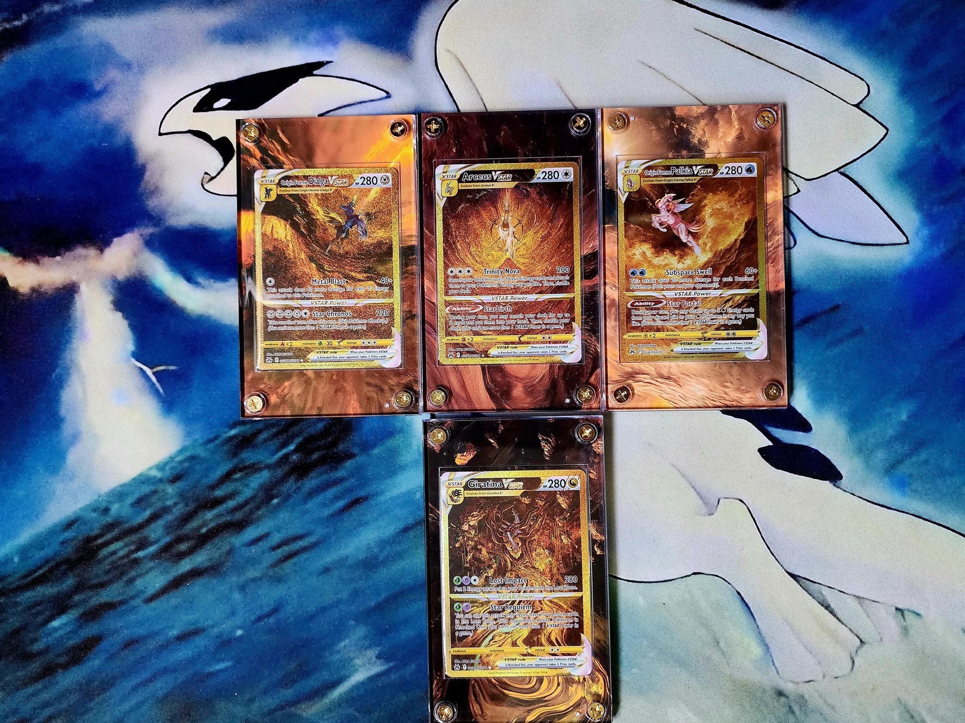 X4 Pokemon Giratina, Palkia, Arceus, Dialga, VSTAR Galarian Gallery GG67 GG68 GG69 GG70 Custom Display Cases from Crown Zenith