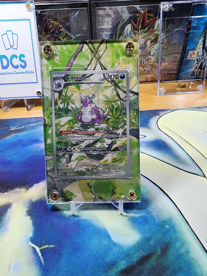 x10 Pokemon 151 IR Custom Display Cases - Nidoking, Dragonaire, Poliwhirl, Psyduck, Tangela, Pikachu, Mr Mime, Machoke, & Caterpie