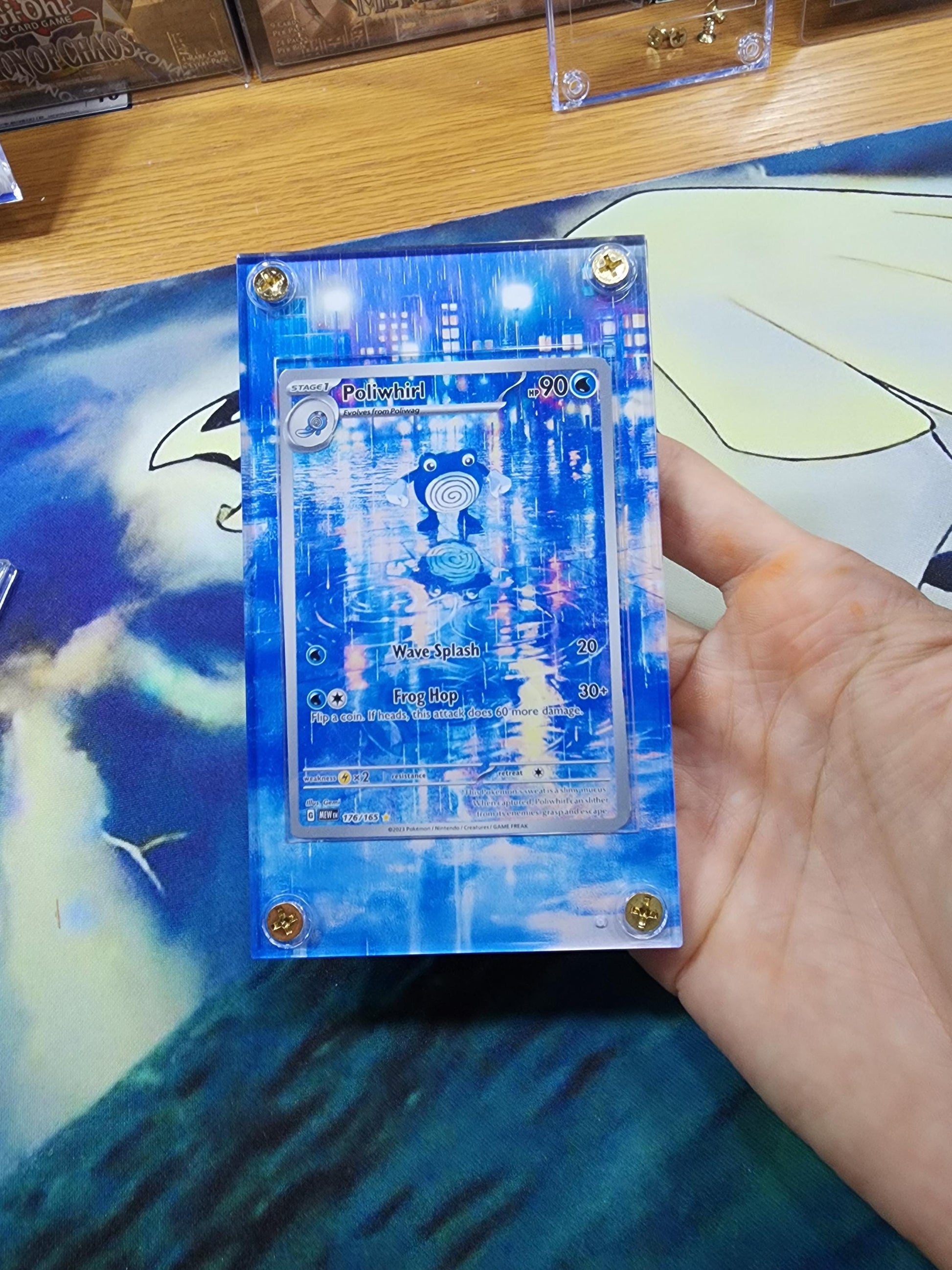 x10 Pokemon 151 IR Custom Display Cases - Nidoking, Dragonaire, Poliwhirl, Psyduck, Tangela, Pikachu, Mr Mime, Machoke, & Caterpie