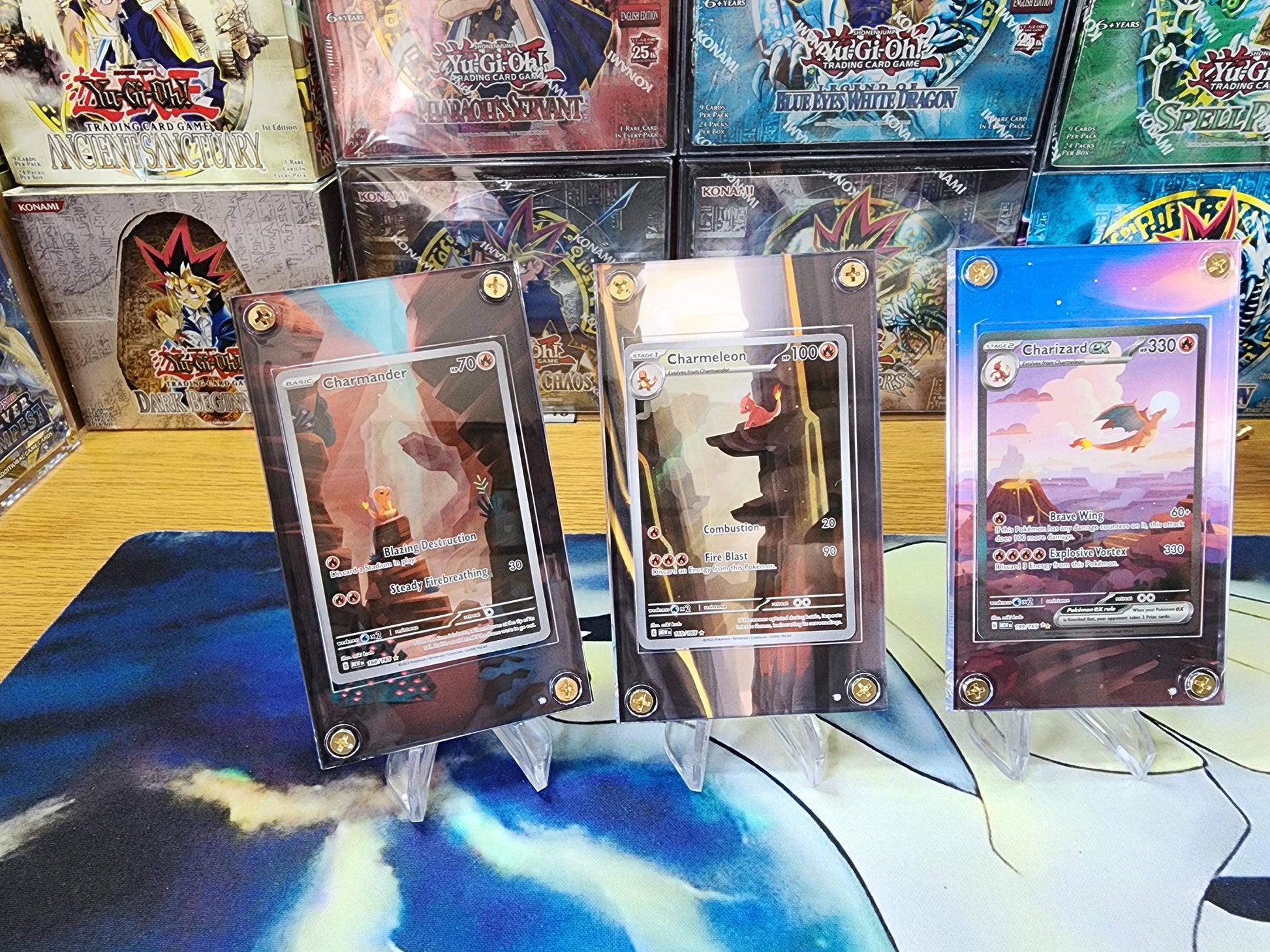 Pokemon Charmander, Charmeon, Charizard 151 Custom Display Cases