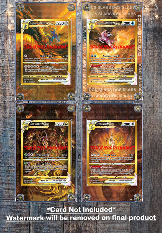 X4 Pokemon Giratina, Palkia, Arceus, Dialga, VSTAR Galarian Gallery GG67 GG68 GG69 GG70 Custom Display Cases from Crown Zenith