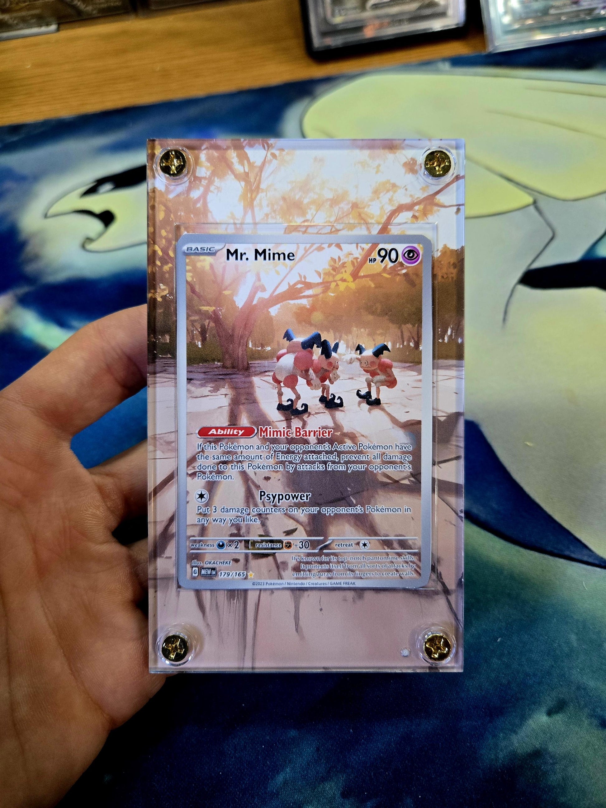 x10 Pokemon 151 IR Custom Display Cases - Nidoking, Dragonaire, Poliwhirl, Psyduck, Tangela, Pikachu, Mr Mime, Machoke, & Caterpie