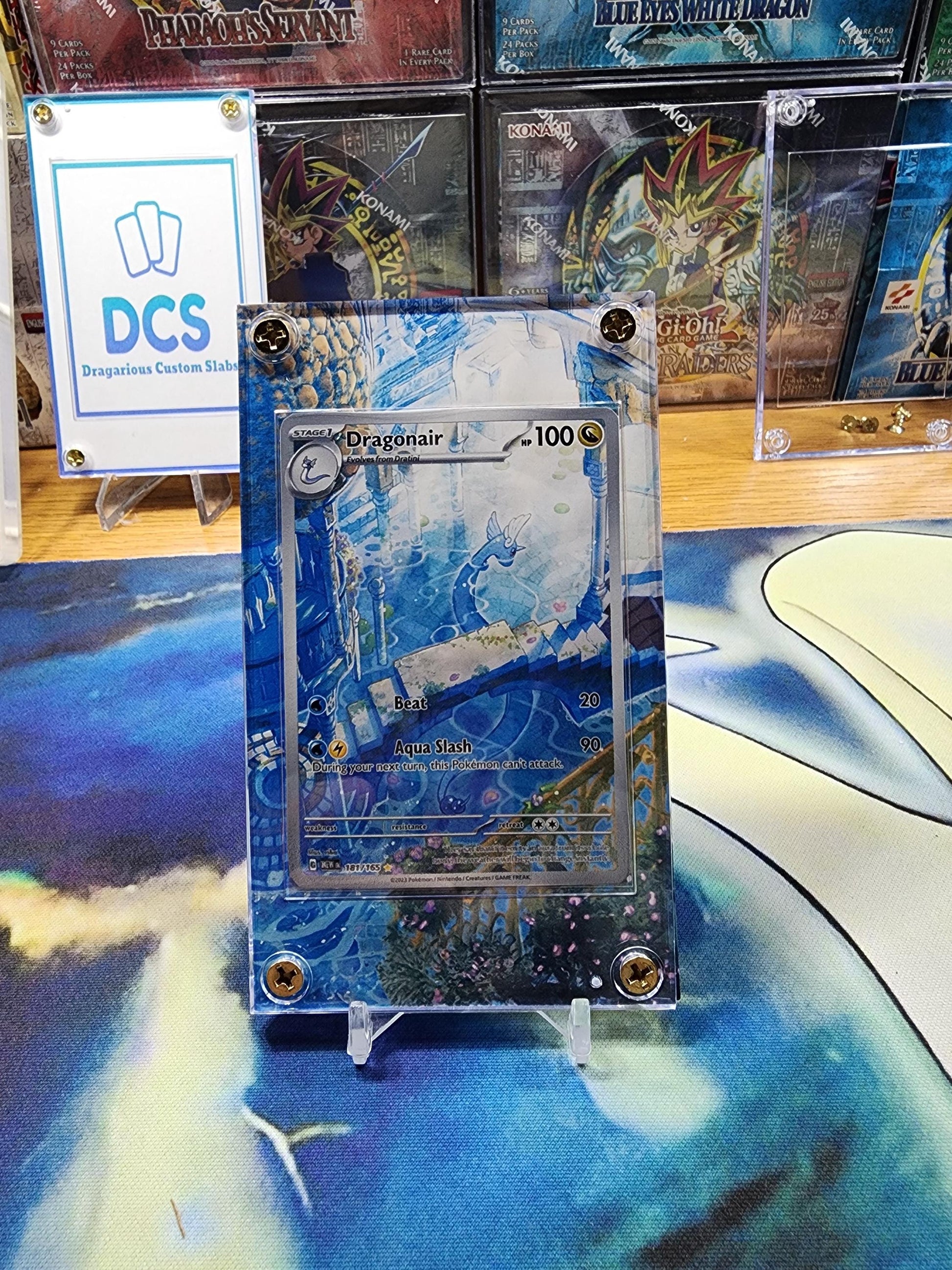 x10 Pokemon 151 IR Custom Display Cases - Nidoking, Dragonaire, Poliwhirl, Psyduck, Tangela, Pikachu, Mr Mime, Machoke, & Caterpie