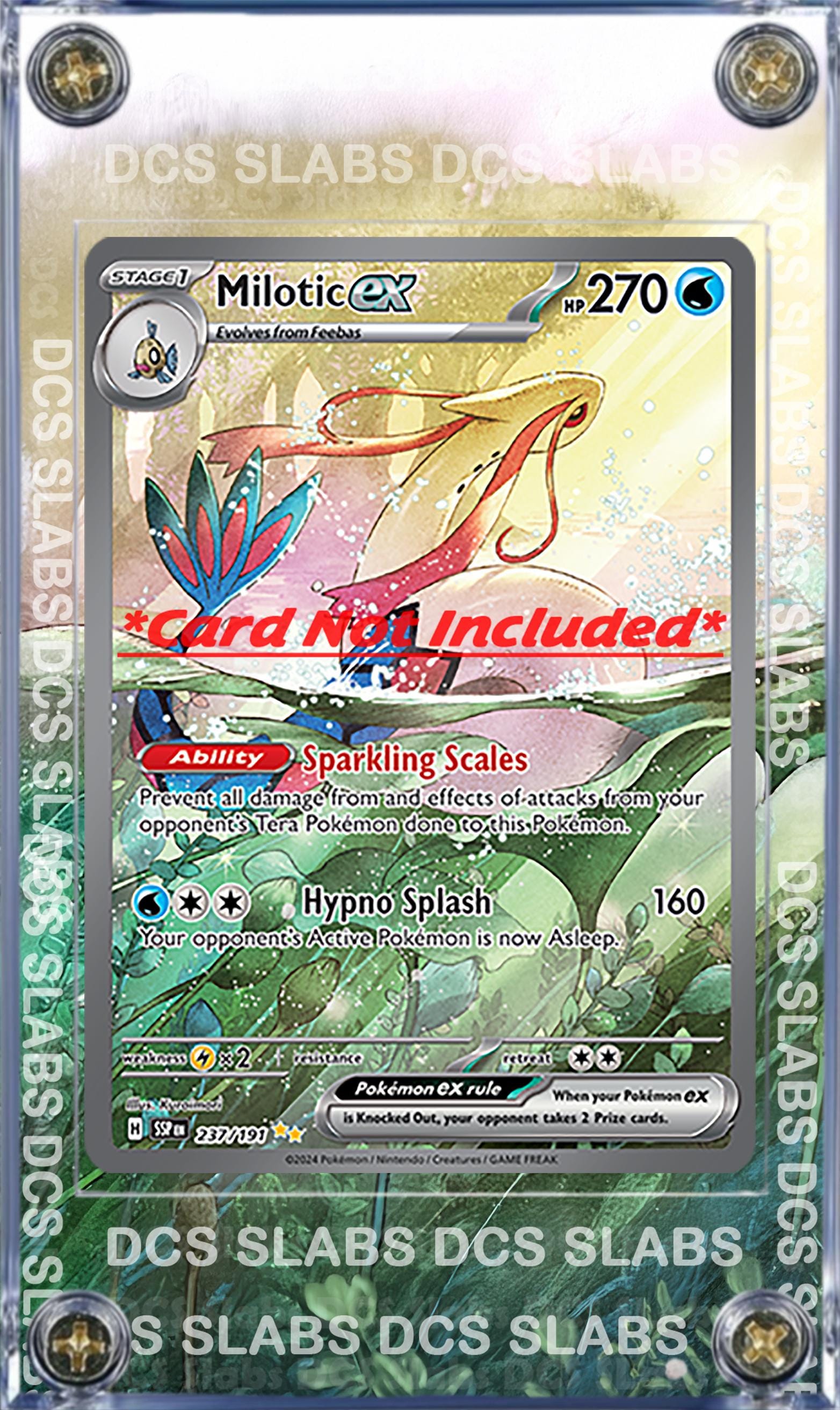x2 Pokemon Milotic EX & Feebas 237/191 198/191 IR Custom Display Cases from Surging Sparks