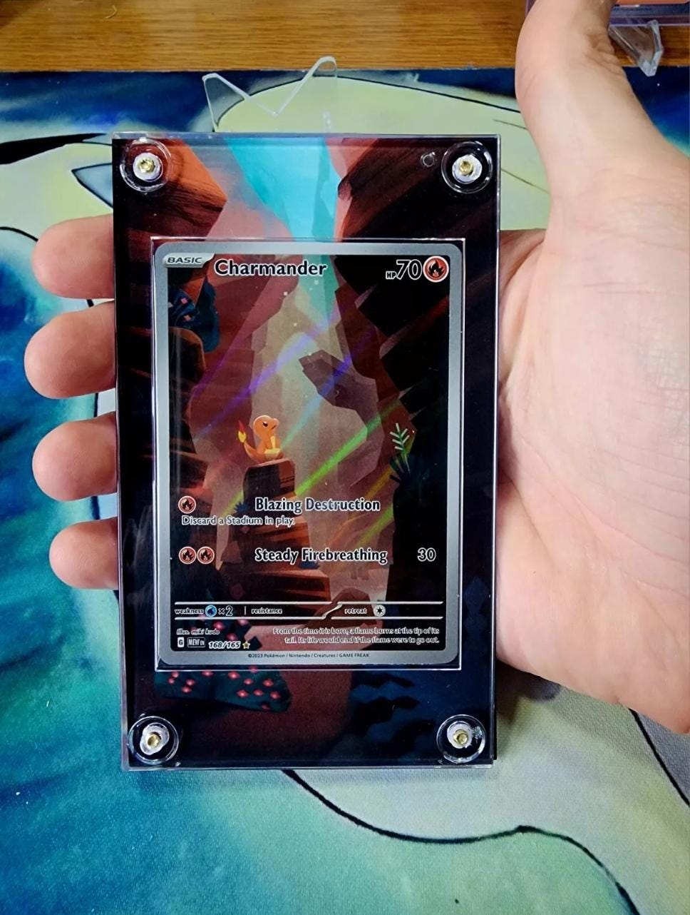 Pokemon 151 Charmander IR 168 Custom Display Case Slab