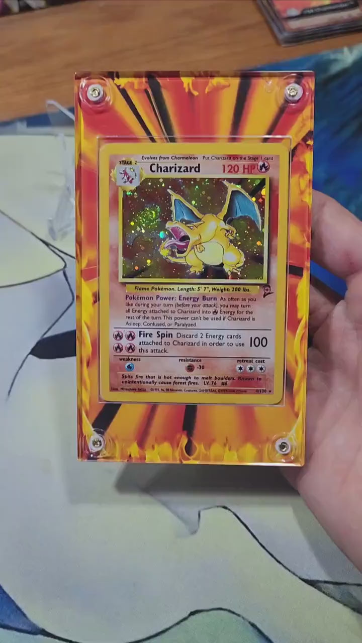 Charizard  Custom Display Case Slab. Will work for the base, base 2, legendary collection, or XY Evolutions Charizard!