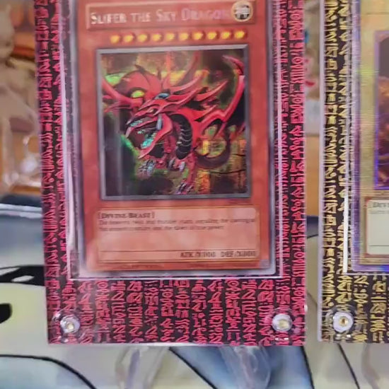 X3 Yugioh Prismatic Hyrogliphics Egyptian Gods Case Slabs - Winged Dragon of Ra, Slifer The Sky Dragon, Obelisk The Tormentor