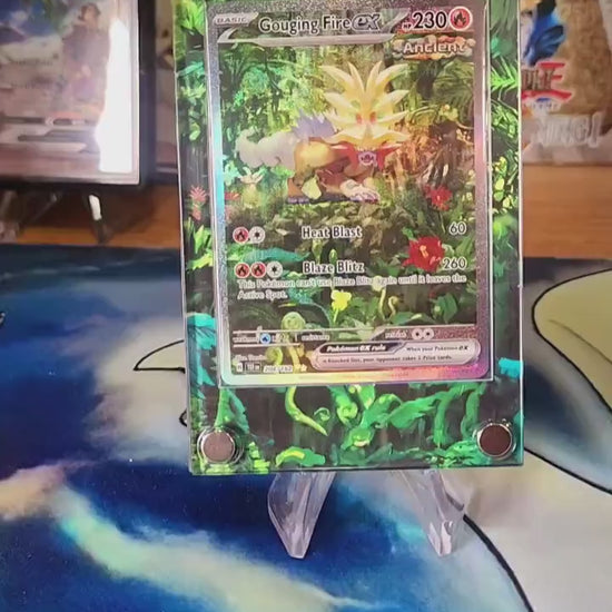 X3 Pokemon Walking Wake, Gouging Fire, Raging Bolt EX Custom Case Slabs