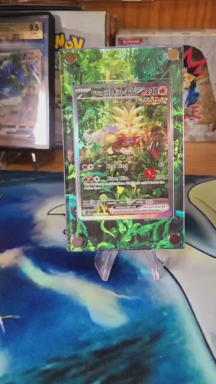 X3 Pokemon Walking Wake, Gouging Fire, Raging Bolt EX Custom Case Slabs