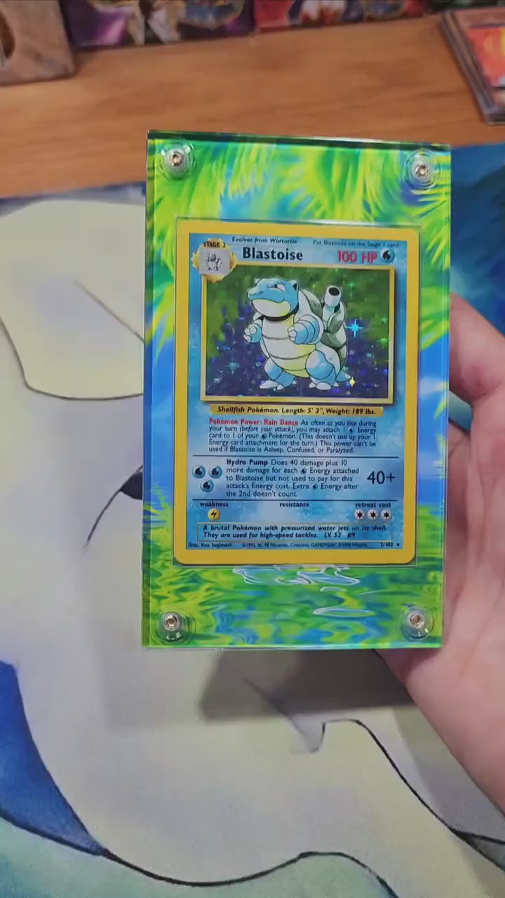 Pokemon Blastoise Base 2 Custom Display Case Slab
